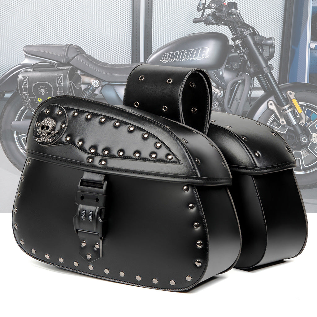 Retro PU Leather Backpack Unisex Large Capacity Moto Bag