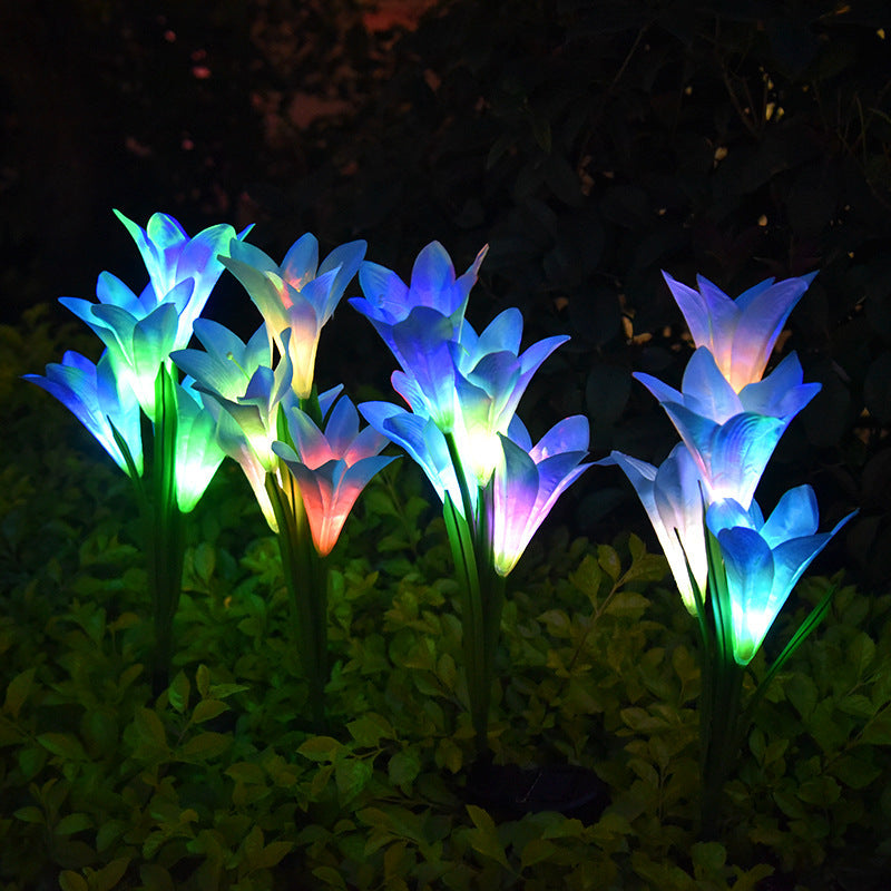Solar Lily Festive Lantern Outdoor Villa Courtyard Garden
