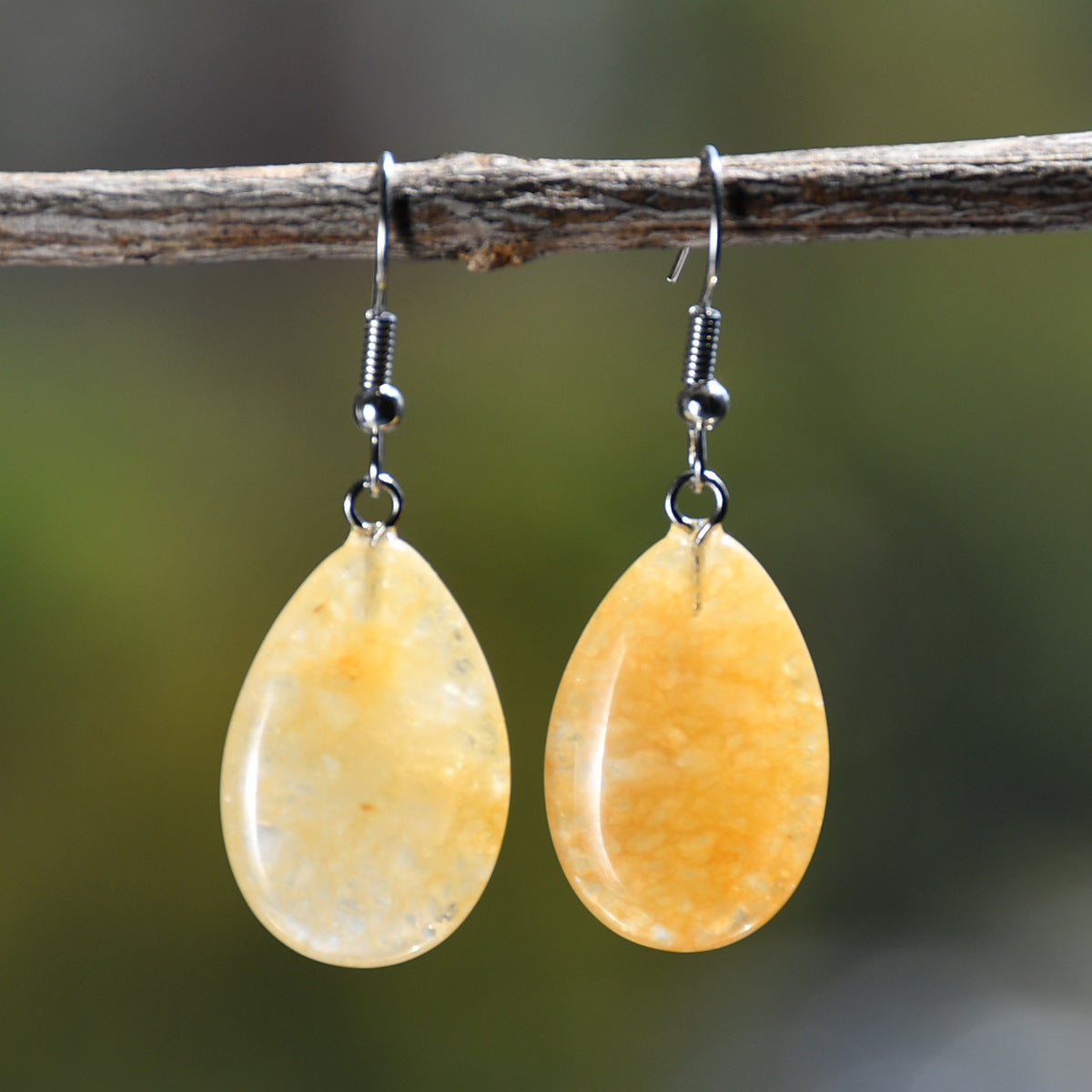New Chinese Style Ornament Water Drop Natural Stone Earrings