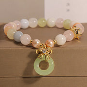 Womens Mori Style Alloy Morganite Peace Buckle Bracelet