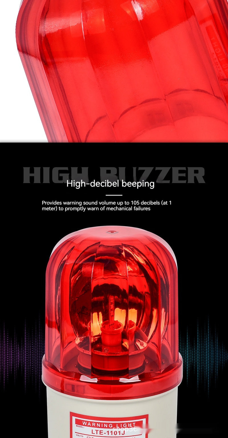 Warning Light LTE-1101J – Sound & Light Alarm with Rotation, Red/Yellow/Green