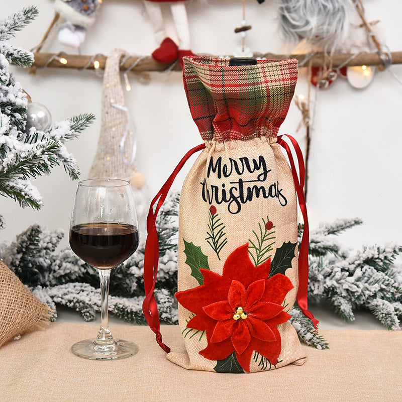 Christmas Wine Bottle Decoration Set for Home Furnishing