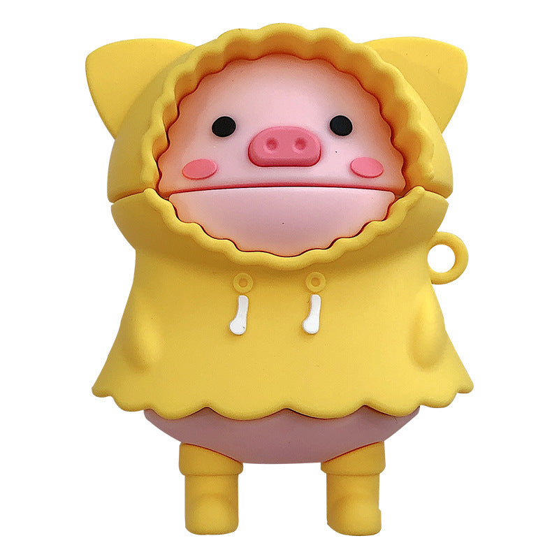 Compatible with Apple, Cute raincoat pig earphone set