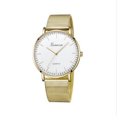 Unisex Casual Quartz Steel Watch Imitation Leather Bracelet