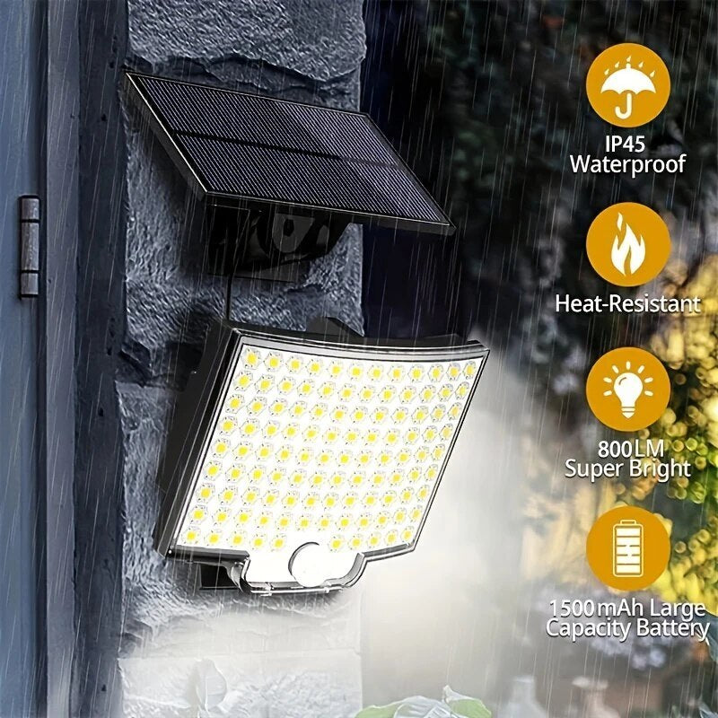 106LED Split Solar Light Outdoor Waterproof With Motion Sensor Floodlight Remote Control 3 Modes For Patio Garage