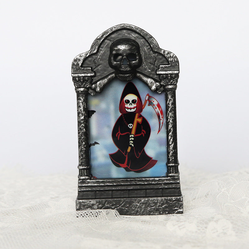 LED Skull Candle Lamp – Resin Halloween and Christmas Decoration Light with Batteries Included