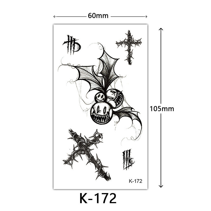 Tattoo Stickers – English Letters, Flowers, Butterfly Sketch Lines, Waterproof Temporary Tattoo