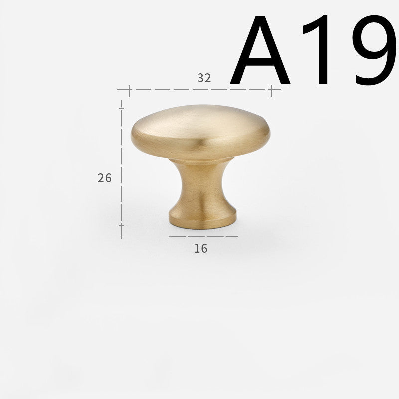 Pure Copper Cabinet Door Handle Golden Light Luxury Brass Handle