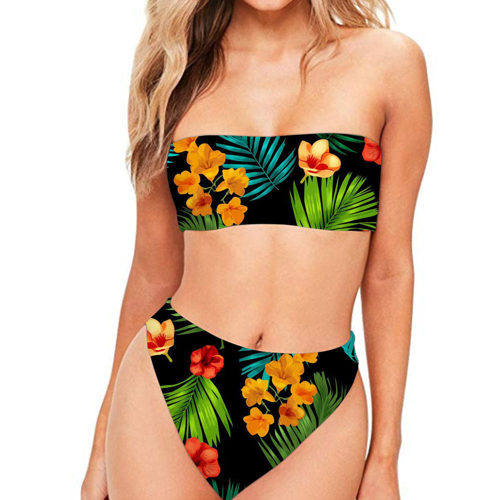Women’s Polyester Bikini Set – Sexy Solid Color Swimwear