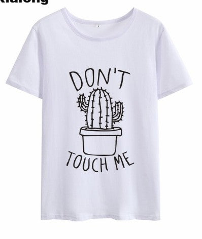 Women's Cotton Crew Neck Cactus Print T Shirt Relaxed Fit