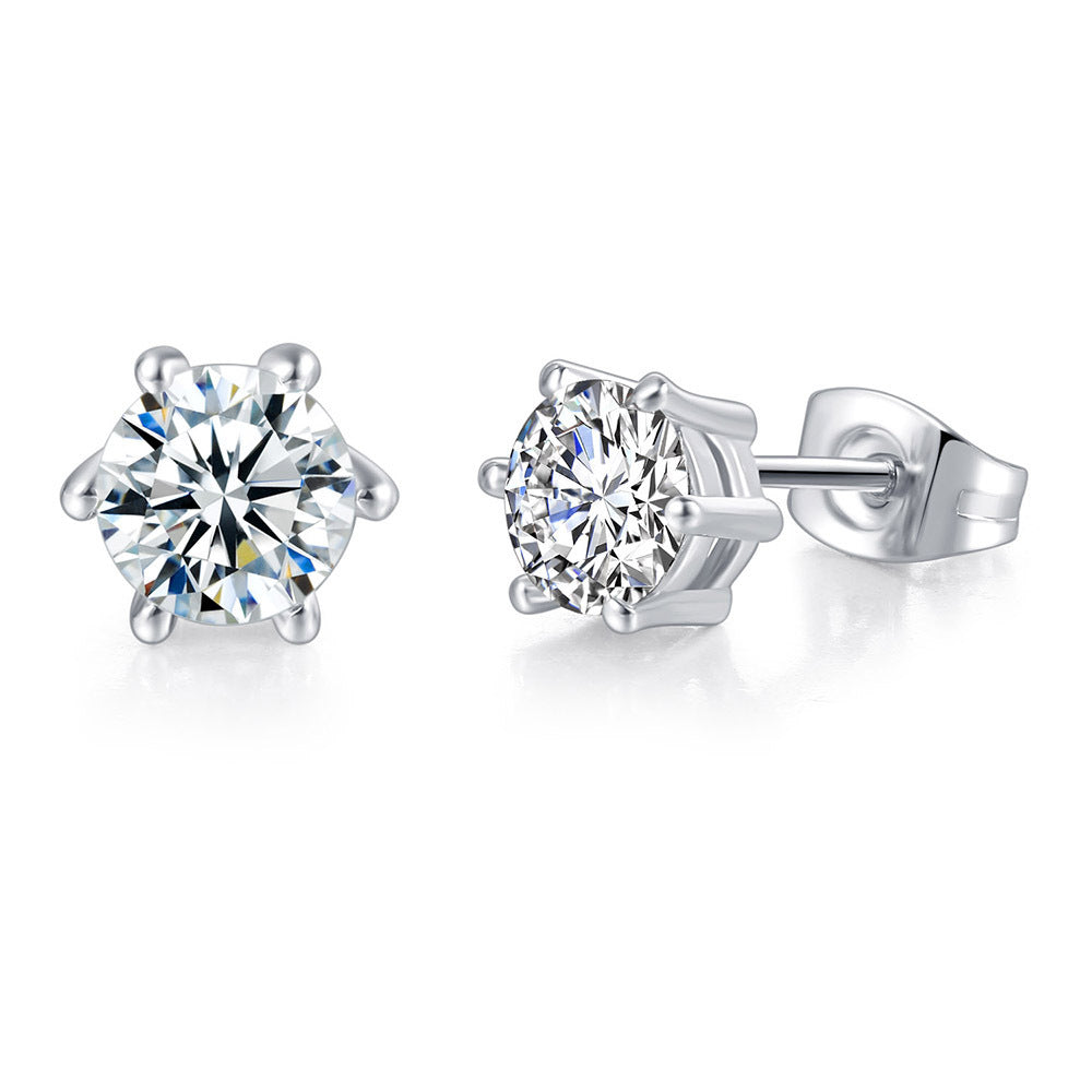 Classic Hot Selling Product Geometric Zircon Stud Earrings Fashion All-match Single Diamond