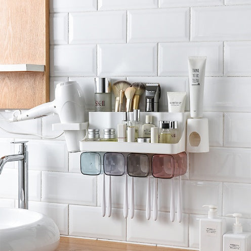Suction Toothbrush Holder & Shelf – No-Drill Bathroom Organizer