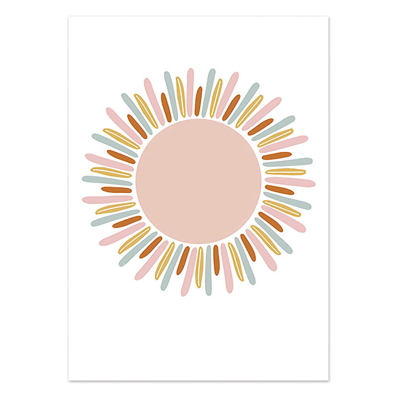 Sun Pattern Canvas Painting – Sofa Background Wall Mural for Home Decoration