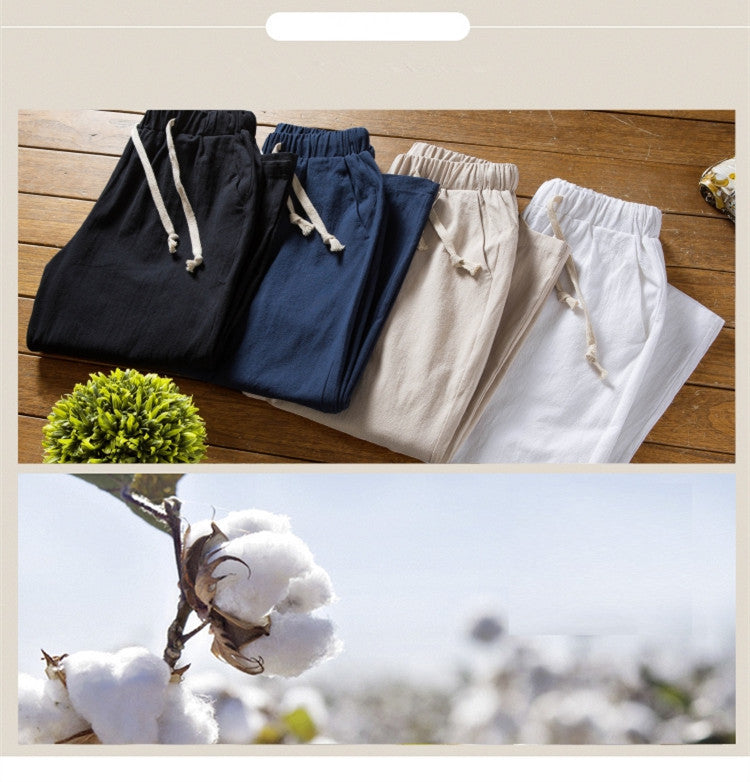 Summer linen suit men's cotton short sleeve