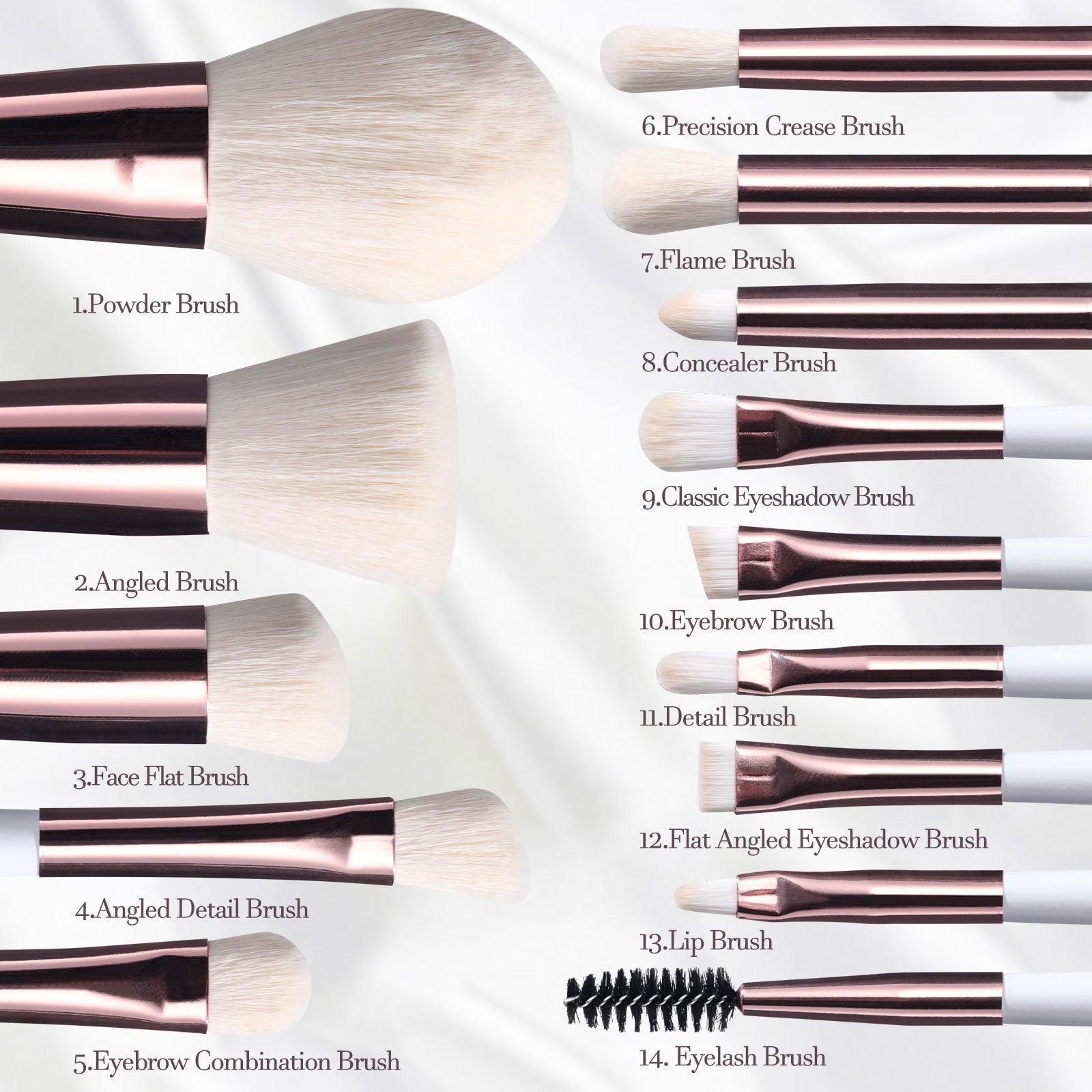 Rechargeable Makeup Brush Set – Brushes with Built-in Luminous Mirror