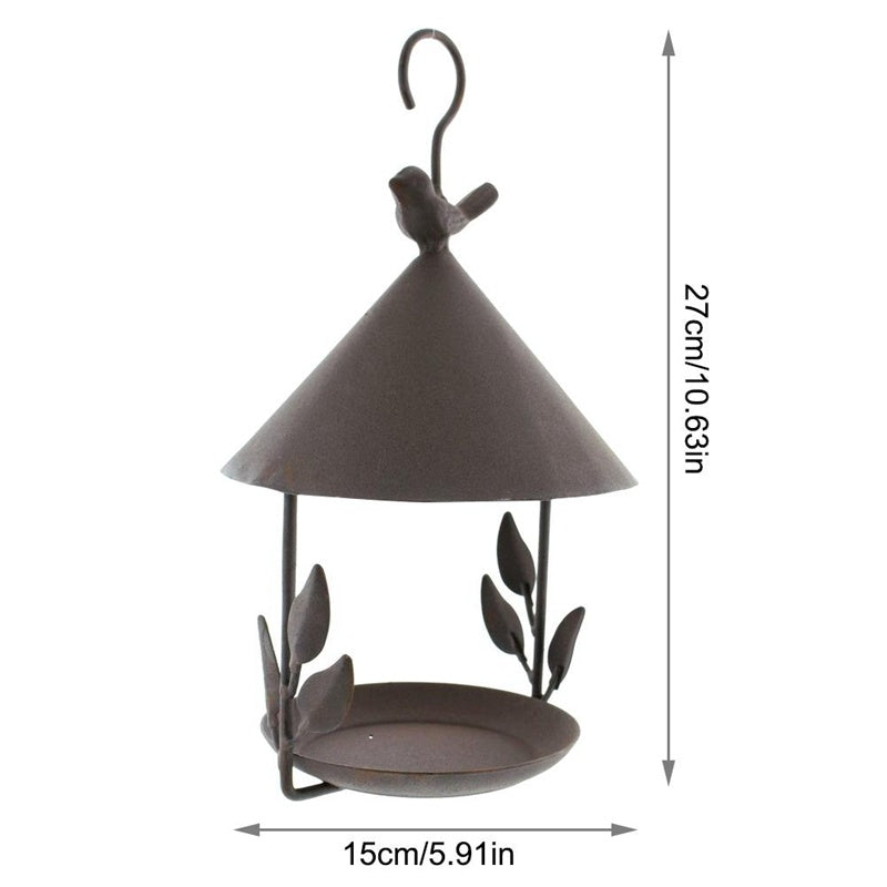 American Made Wrought Iron Bird Feeder for Outdoor Use