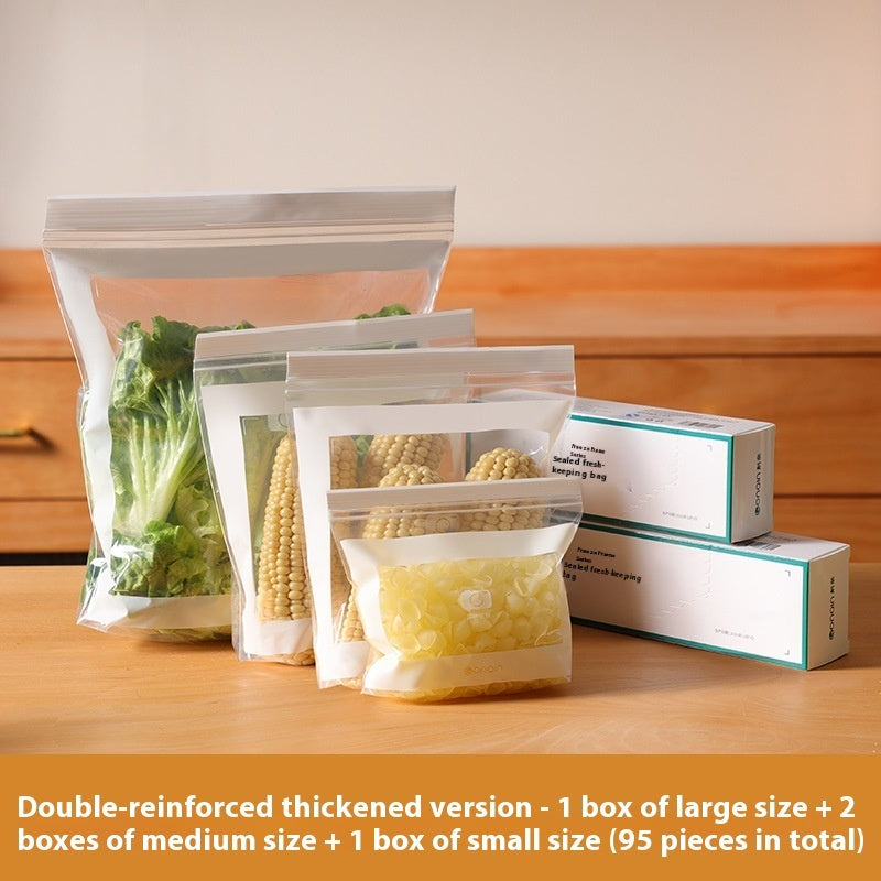 Food Grade Freshness Protection Package Household Extra Thick Retain Freshness Envelope Bag Zip Lock Bag Kitchen Refrigerator Freeze Storage Split Storage