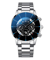 Silver Blue Single Watch