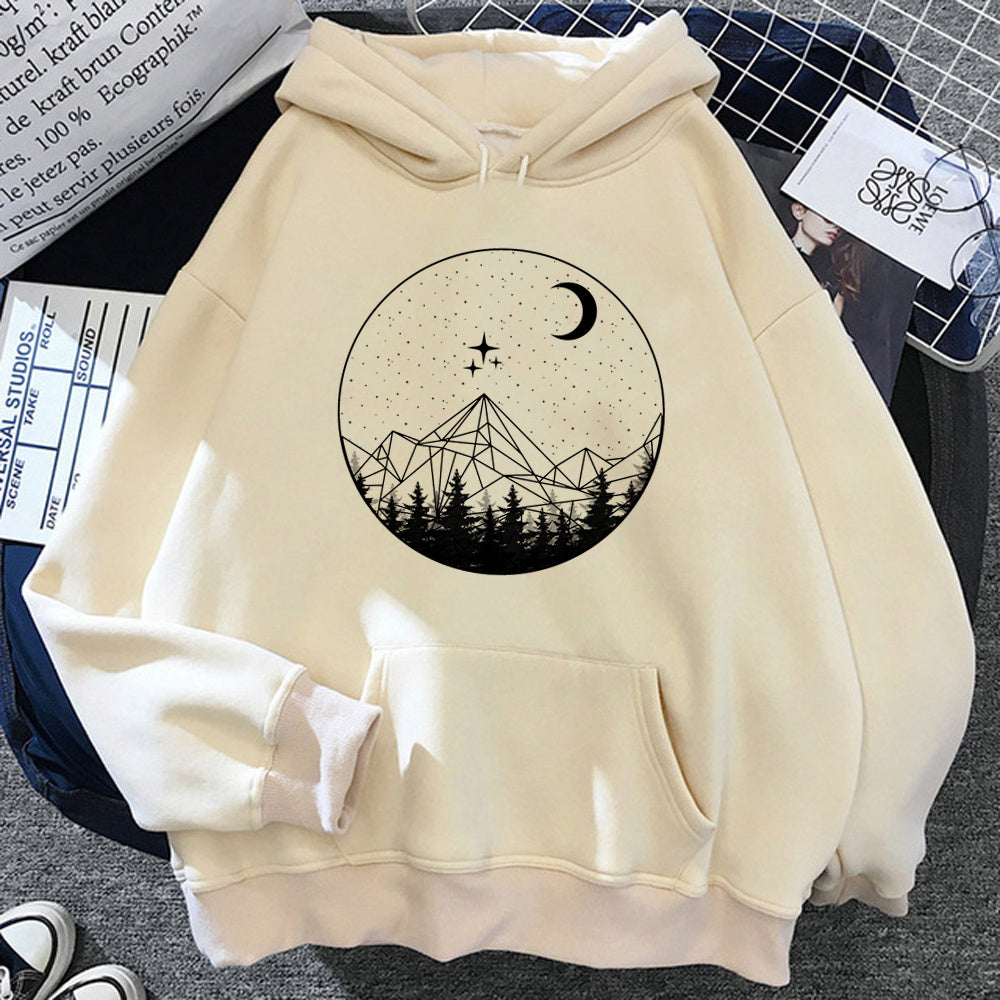 Women Japanese Gothic Aesthetic Hoodie Polyester Relaxed