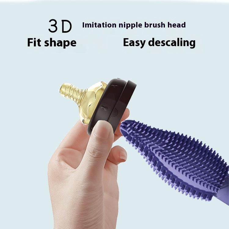 Baby Bottle Brush Multifunctional Edible Silicon Cleaning Pacifier Brush