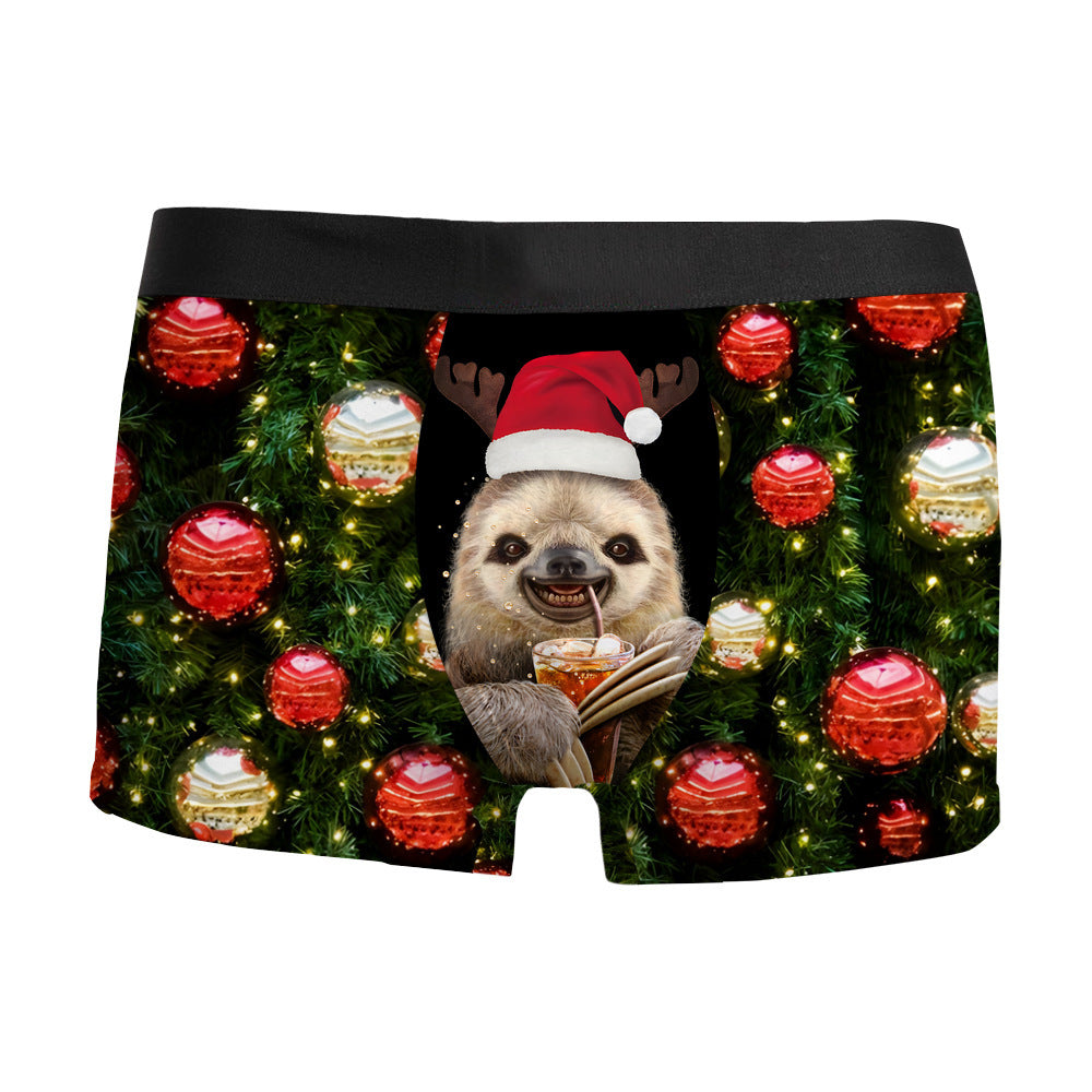 Christmas 3D Printed Men's Underwear Breathable