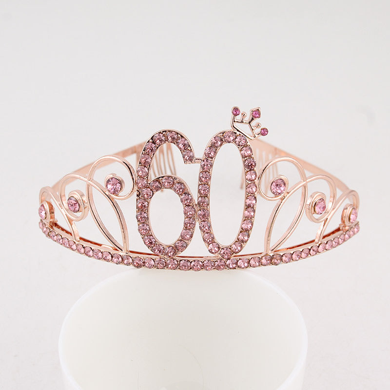 Creative Diamond Alphabet Headdress Birthday Hair Accessories