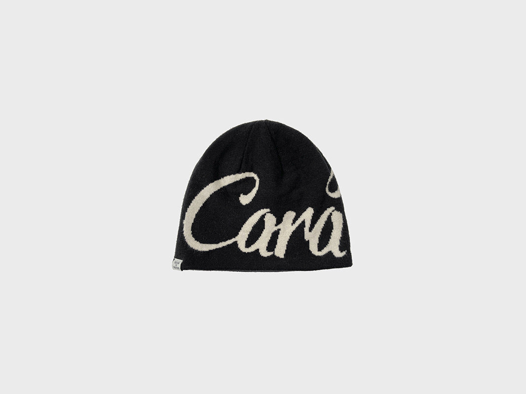 American Street Letter Jacquard Double-sided Wear Knitted Hat
