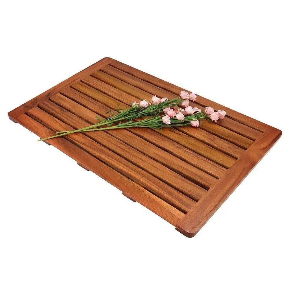 Household Solid Wood Bathroom Waterproof Non-slip Shower Mat Bathroom Bathtub Pedal