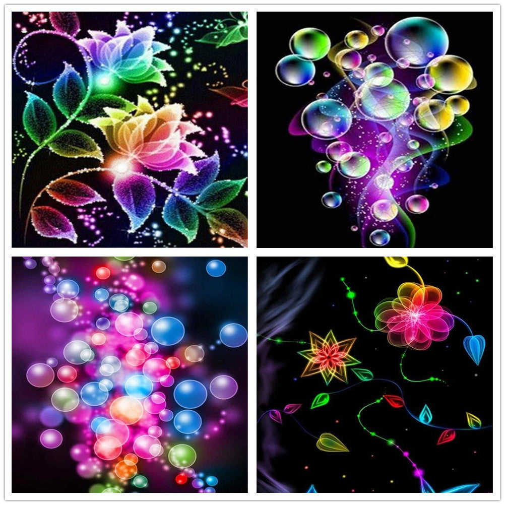 Colorful Bubble Diamond Round Wall Art Living Room Decorative Painting