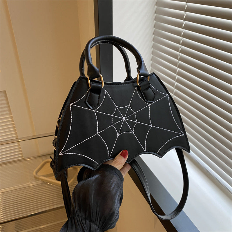 Halloween Spider Web Saddle Bag – Fashion Crossbody Shoulder Handbag with Top Handle