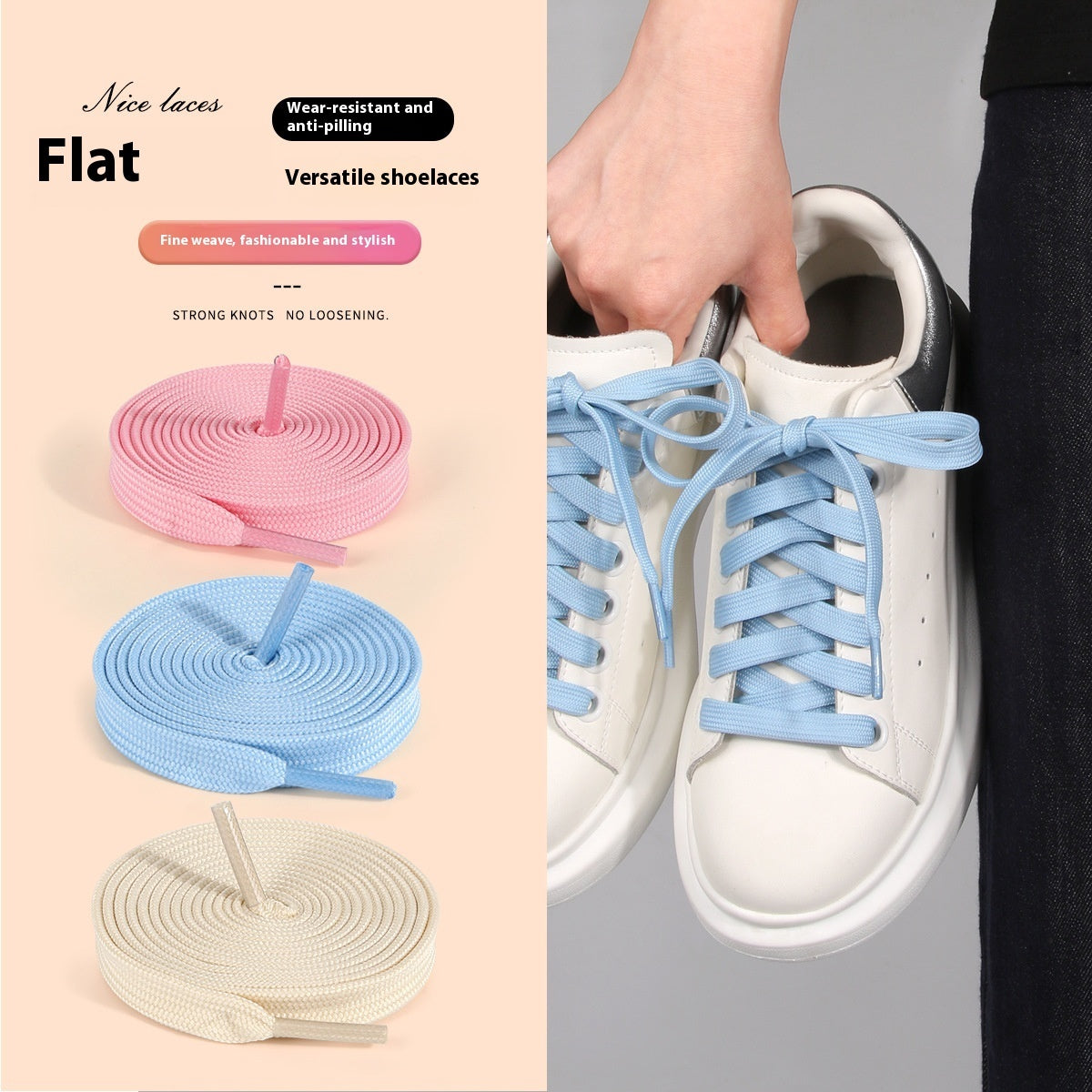 High-Top Canvas Shoe Woven Shoelaces – Durable Footwear Laces
