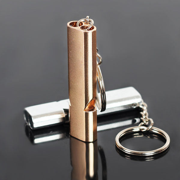 Double Hole High-frequency Aluminum Alloy Whistle Outdoor Survival