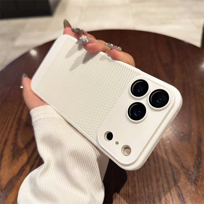 Heat Dissipation Mesh Phone Case with Lens Protector Breathable Frosted Cover for 17 Series