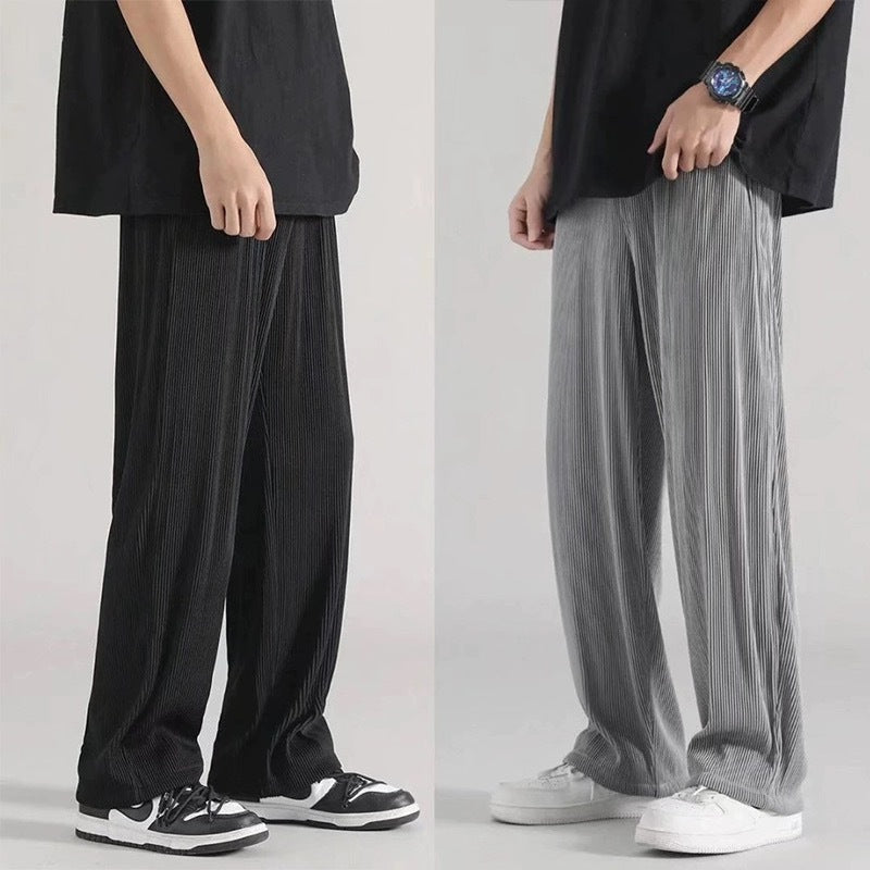 Men’s Loose Plus Size Draped Silky Air-Con Pants