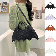 Halloween Spider Web Shoulder Bag – PU Leather Batgirl Style Crossbody Messenger Handbag
