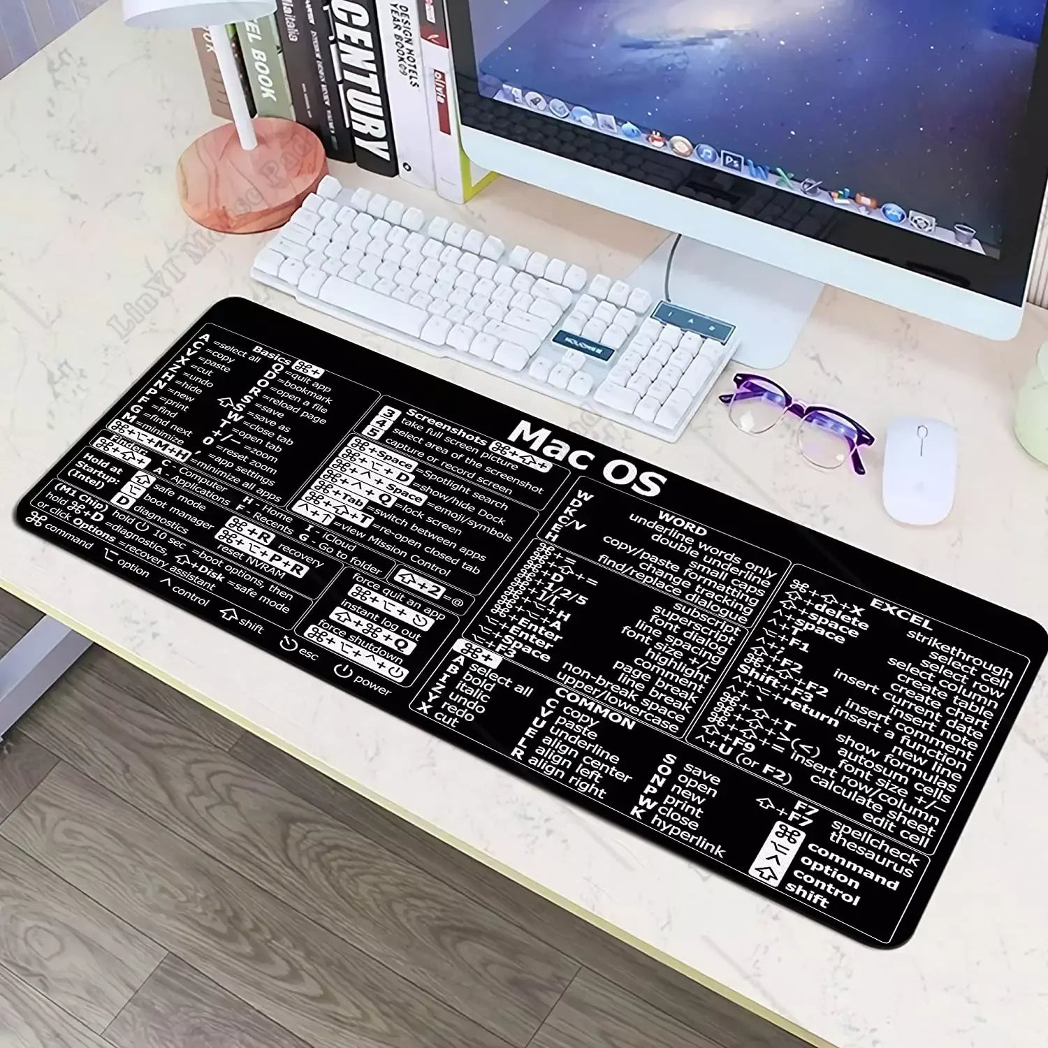 Tech-Inspired Pattern Mouse Pad – Non-Slip Rubber Base, Smooth Surface, Stitched Edge