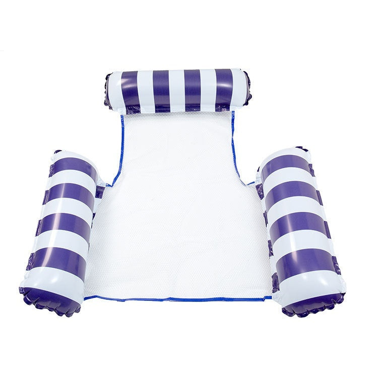 Striped Inflatable Water Sports Goods Recliner Floating Bed