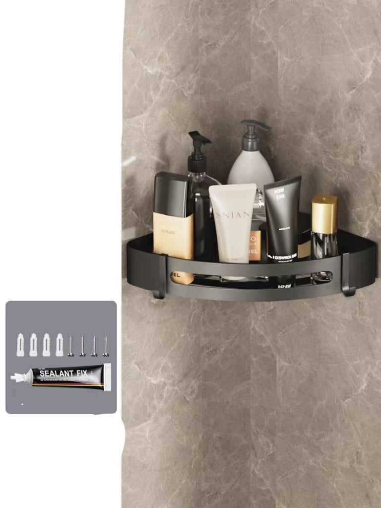 Bathroom Triangle Shelf – Wall-Mounted Perforated Simple Corner Storage Rack