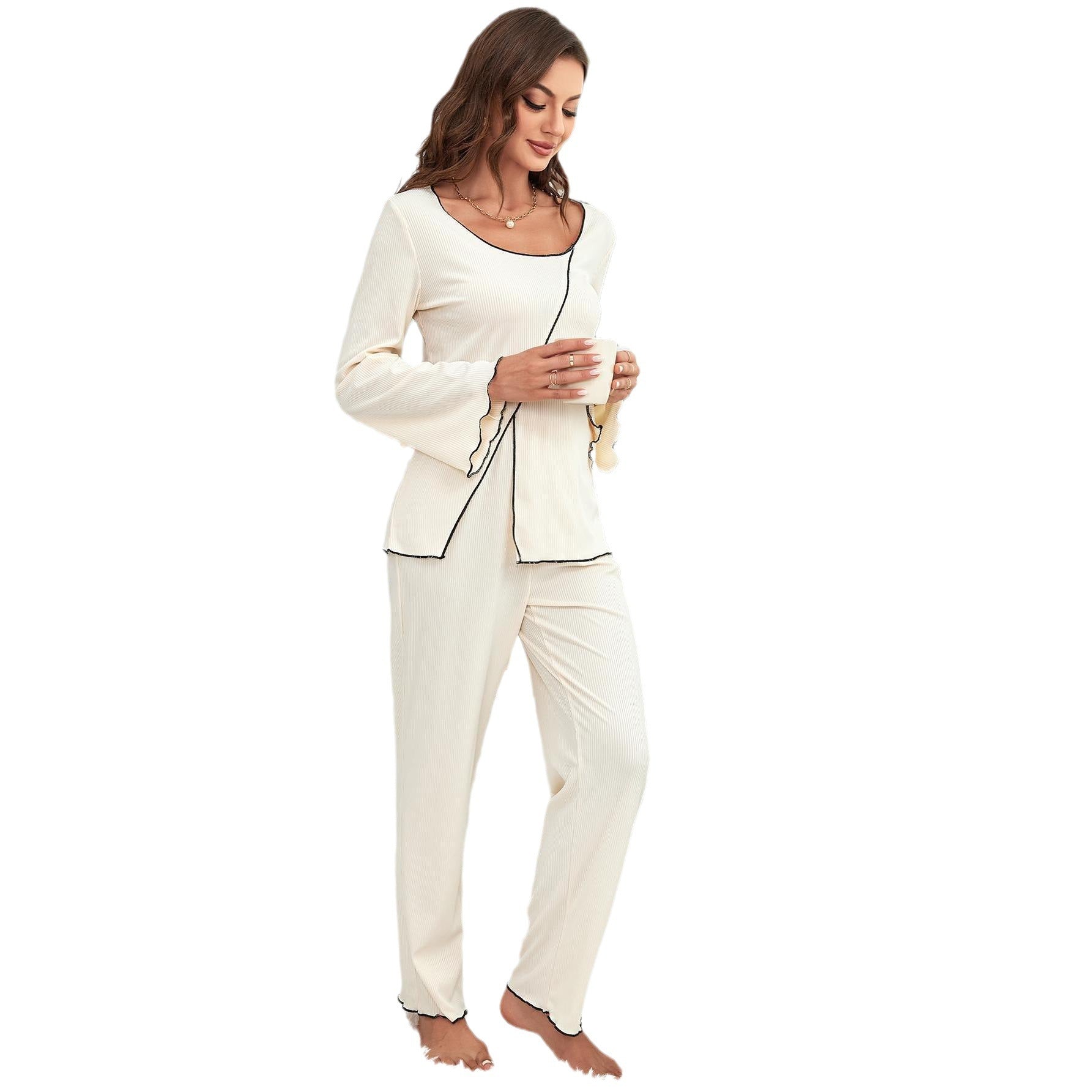 Women's Long Sleeve Pajama Set Polyester Spandex Relaxed