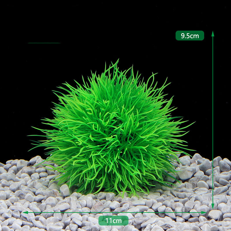 Decorative Landscaping Algae Ball Fish Tank Ornaments Plastic Grass Green