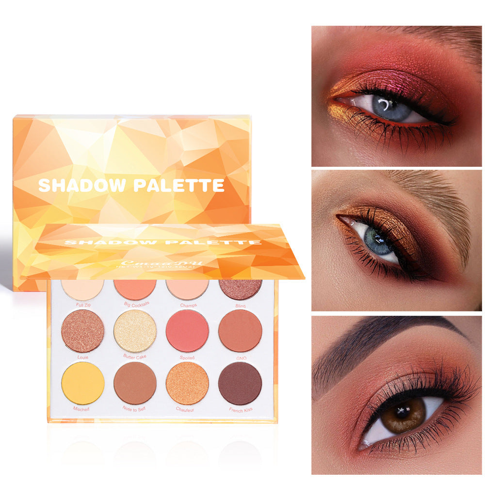 12-Color Matte And Metallic Glitter Eyeshadow Palette