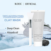 KOEC Foreign Trade English Version Volcanic Mud Mask Moisturizing Coating Mask Deep Cleaning Facial Mask With Brush Export