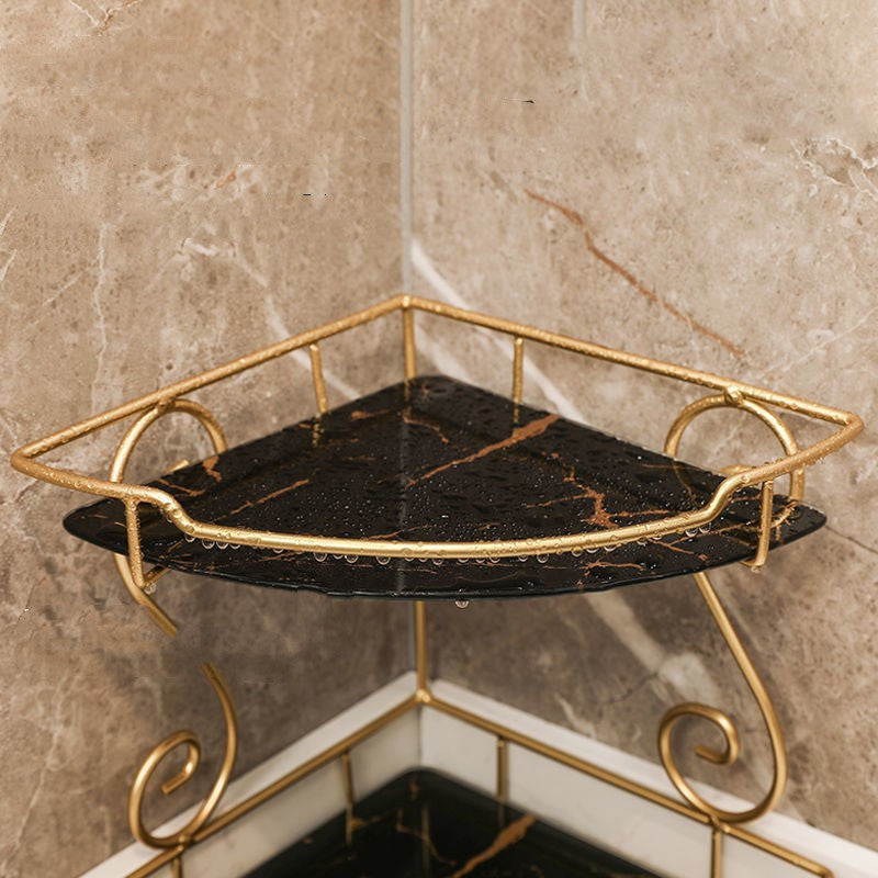 Light Luxury Triangle Bathroom Storage Shelf – Vanity Organizer