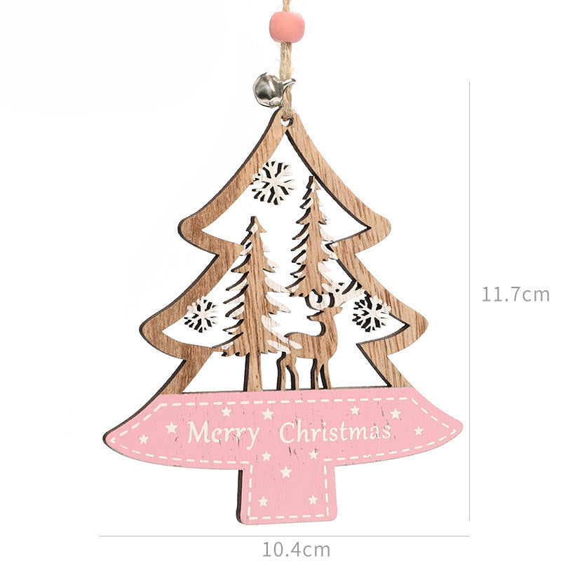 Christmas Tree Decoration Wooden Five-pointed Star Pendant