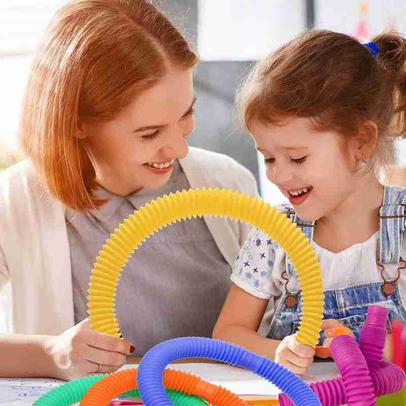 Kids Unisex Plastic Tube Coil Toy Circle For Development
