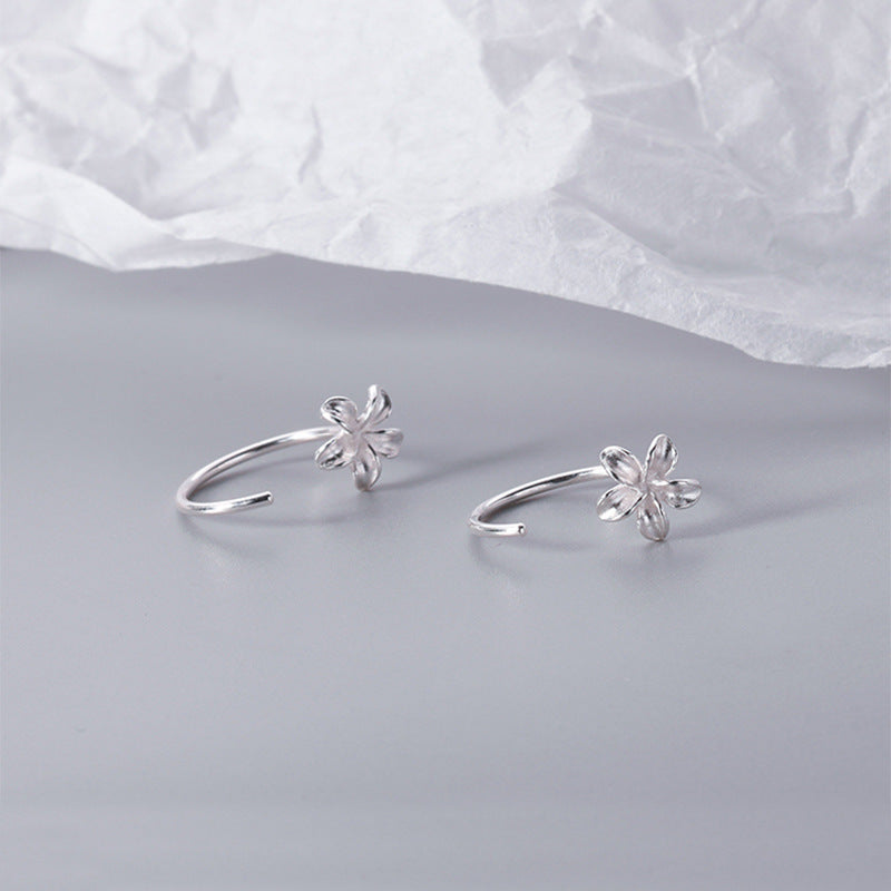 Stud Earrings Female Special-interest Design Flower Ear Hook