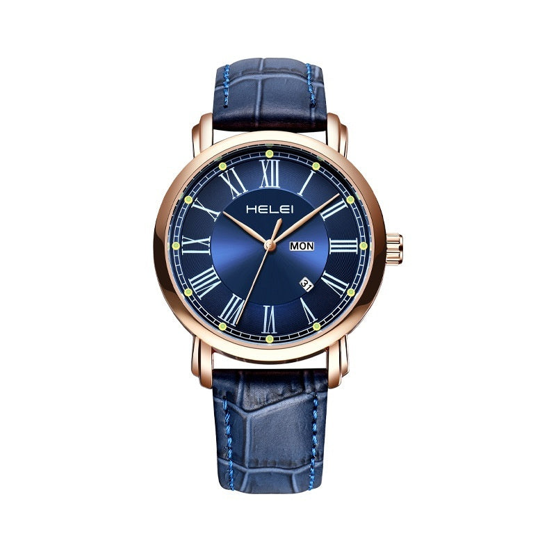 Business Leather Quartz Watch Men