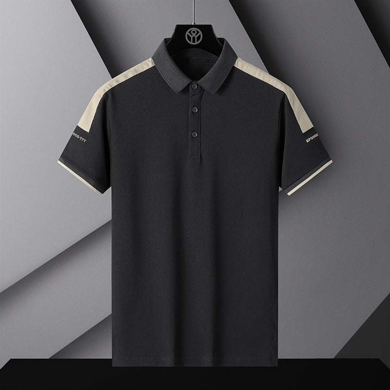 Short Sleeve Lapel T-shirt Round Neck Loose T-shirt Trendy