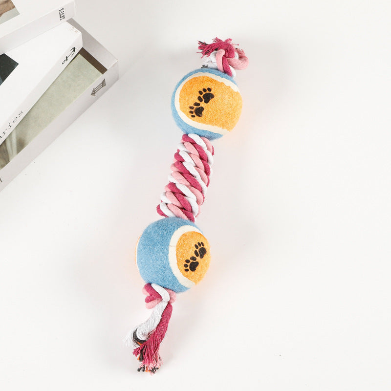 Large And Medium Puppy Relieving Stuffy Bite-resistant Molar With Tennis Cotton String