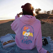 Women Loose Bible Verse Hoodie Polyester Printed Chic